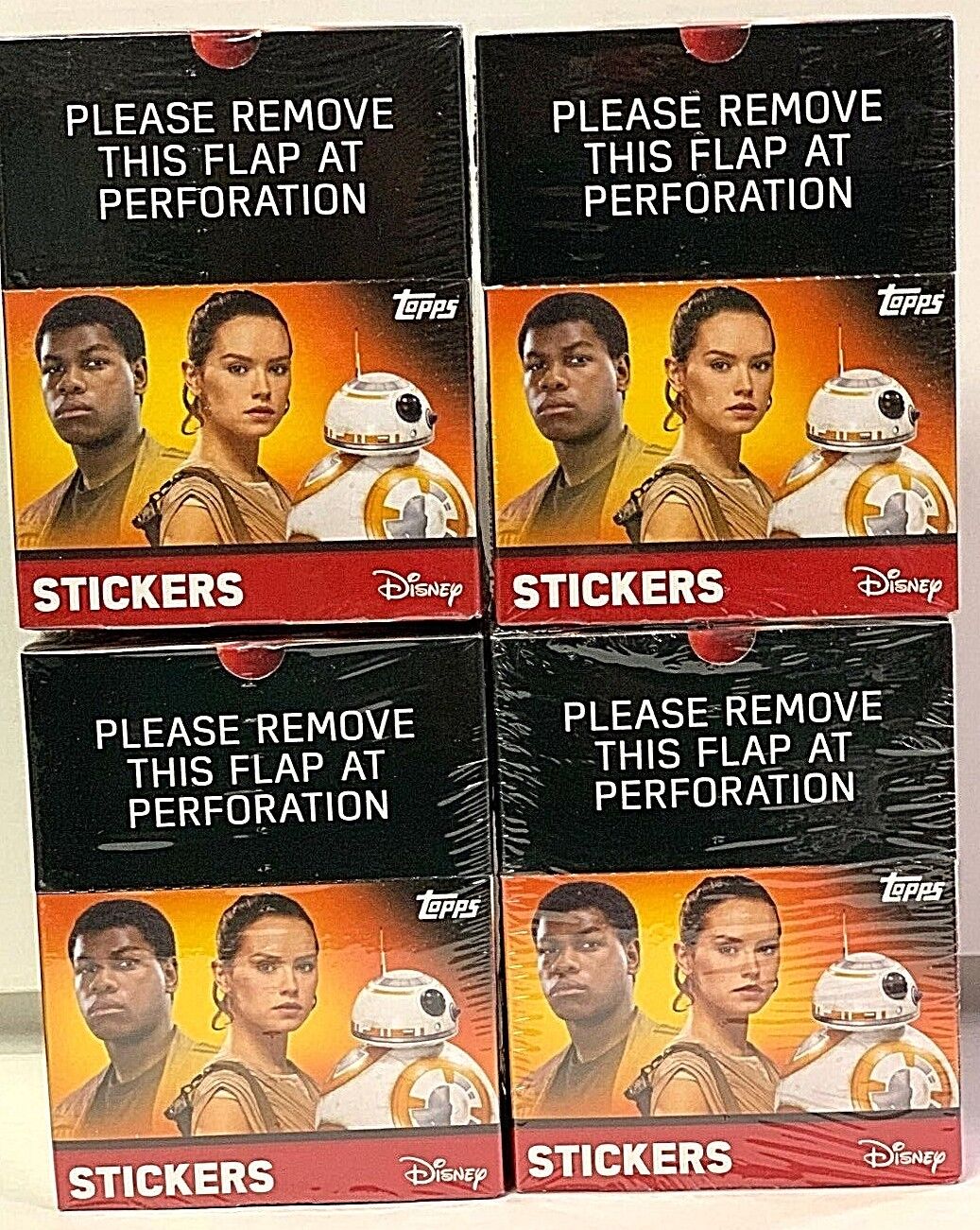 2016 Topps Star Wars The Force Awakens Stickers Factory Sealed Box Lot of 4