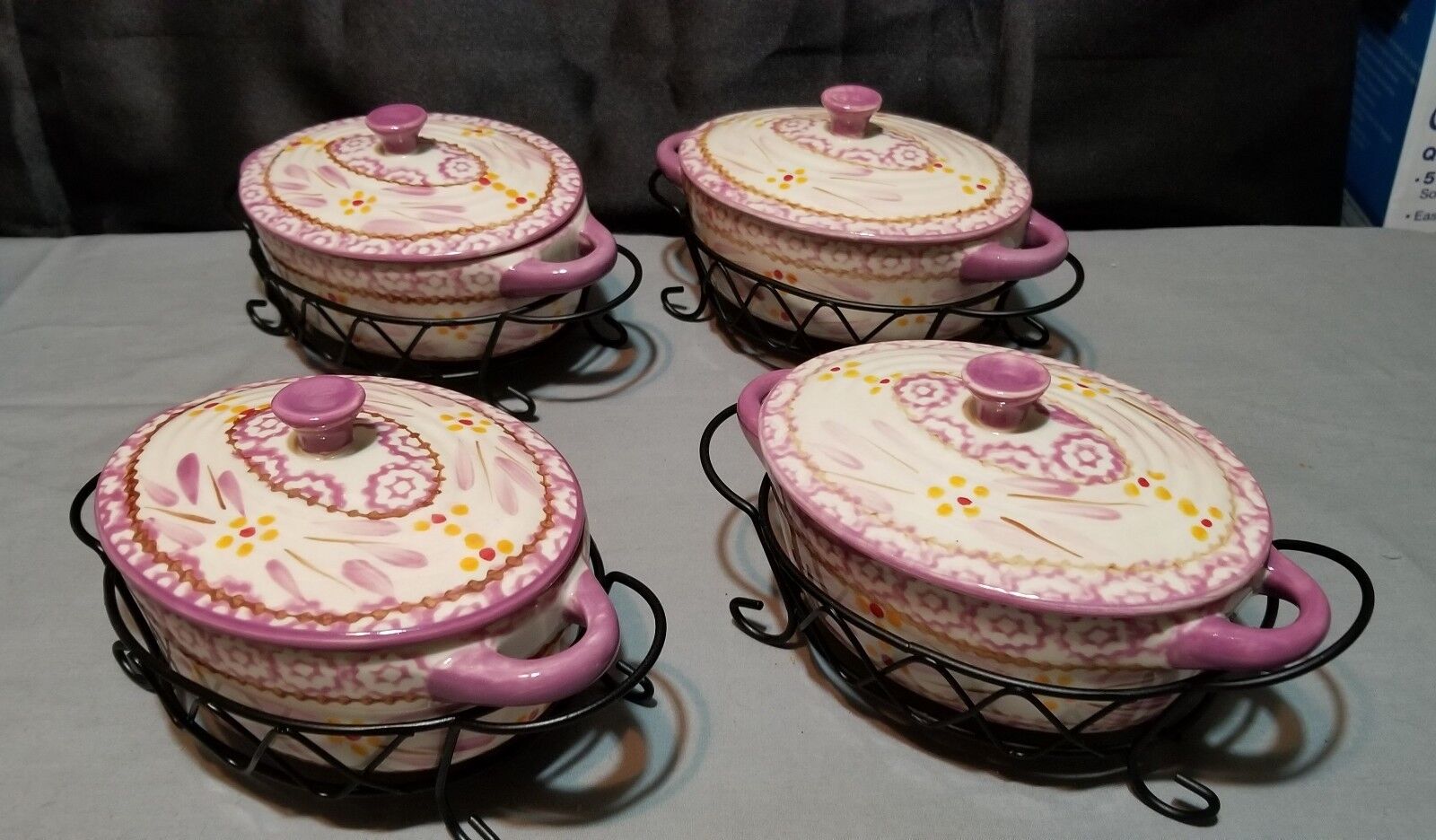 Temp-Tations Mini  Casserole Bakers Covered Oval  - Old World -Set of FOUR units