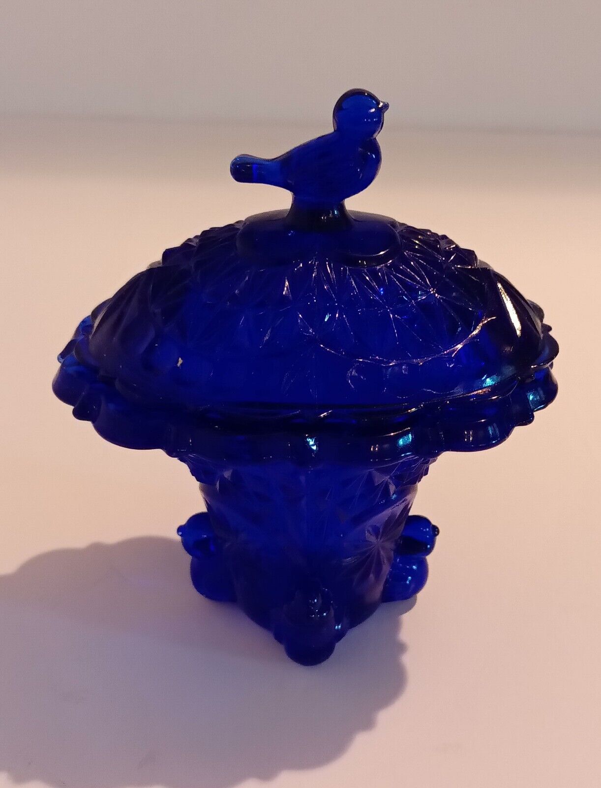 Rare Small Cobalt Blue Bird Trinket/Candy Dish  Never Used Stored In Warehouse