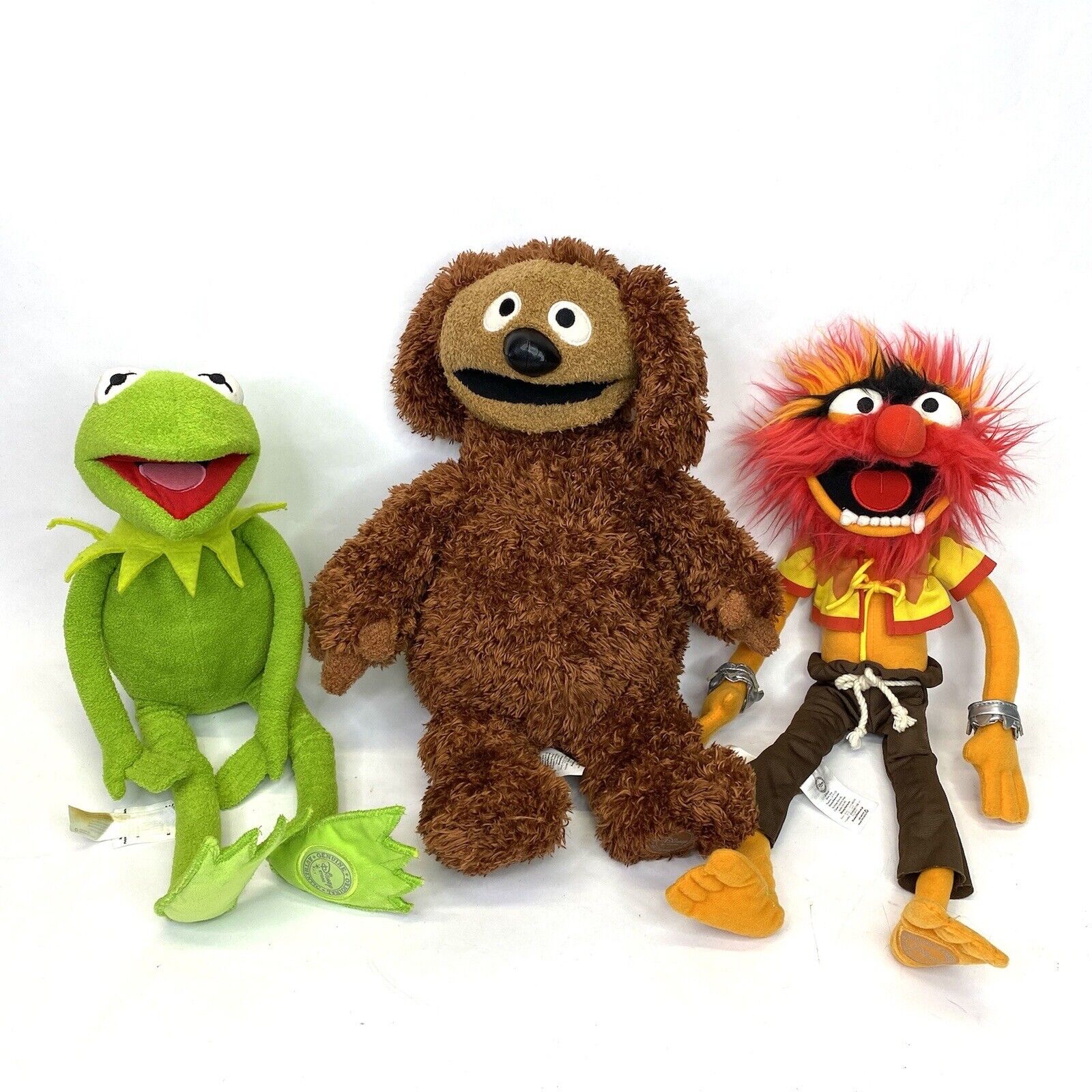 Disney Store Original Muppets Rowlf, Kermit & Animal Stuffed Toy Lot Of 3 Bundle