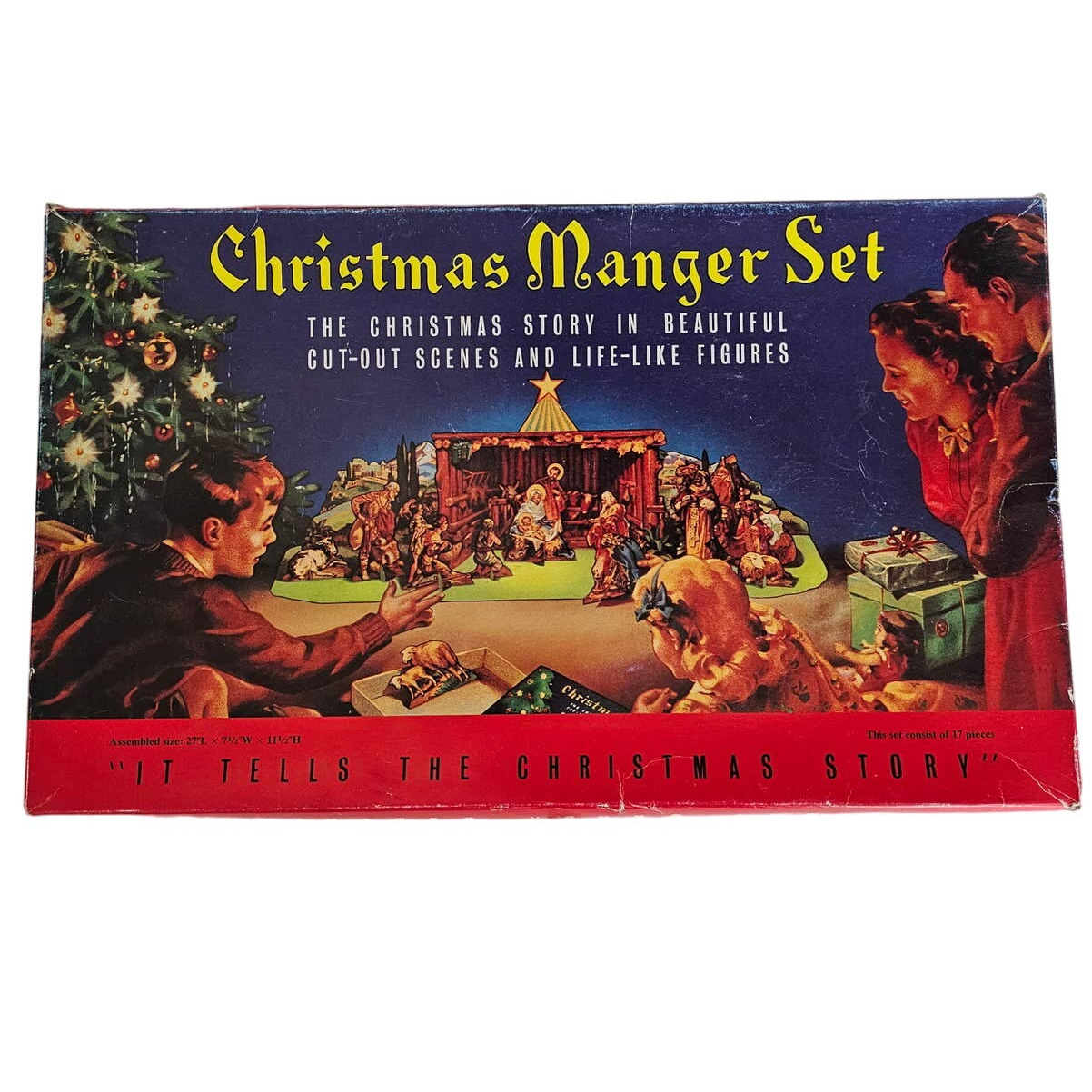Christmas Manger Set B. Shackman Company 7256 Cut-Out Scenes & Life-Like Figures