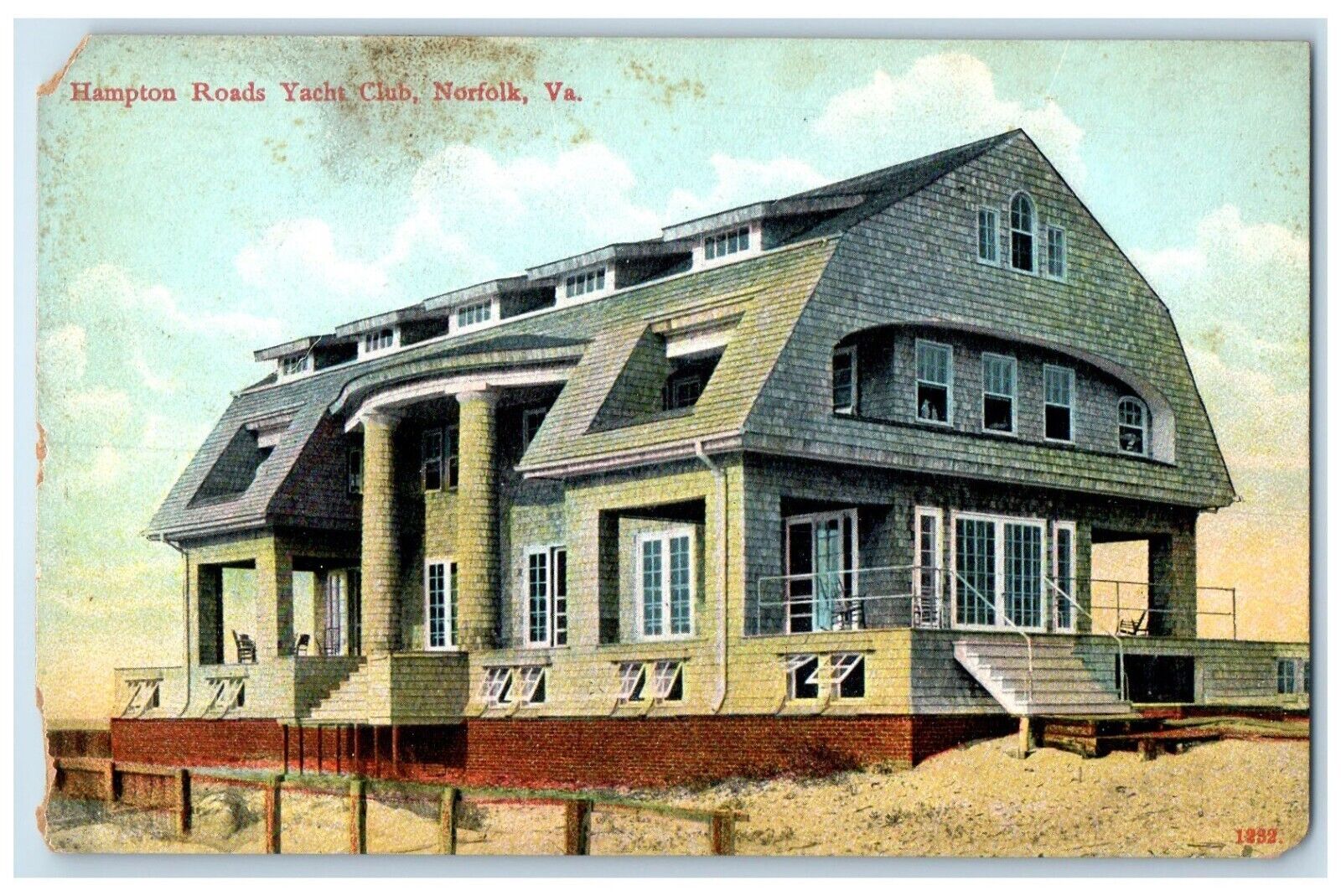 c1910\'s Hampton Roads Yachts Club Norfolk Virginia VA Unposted Antique Postcard