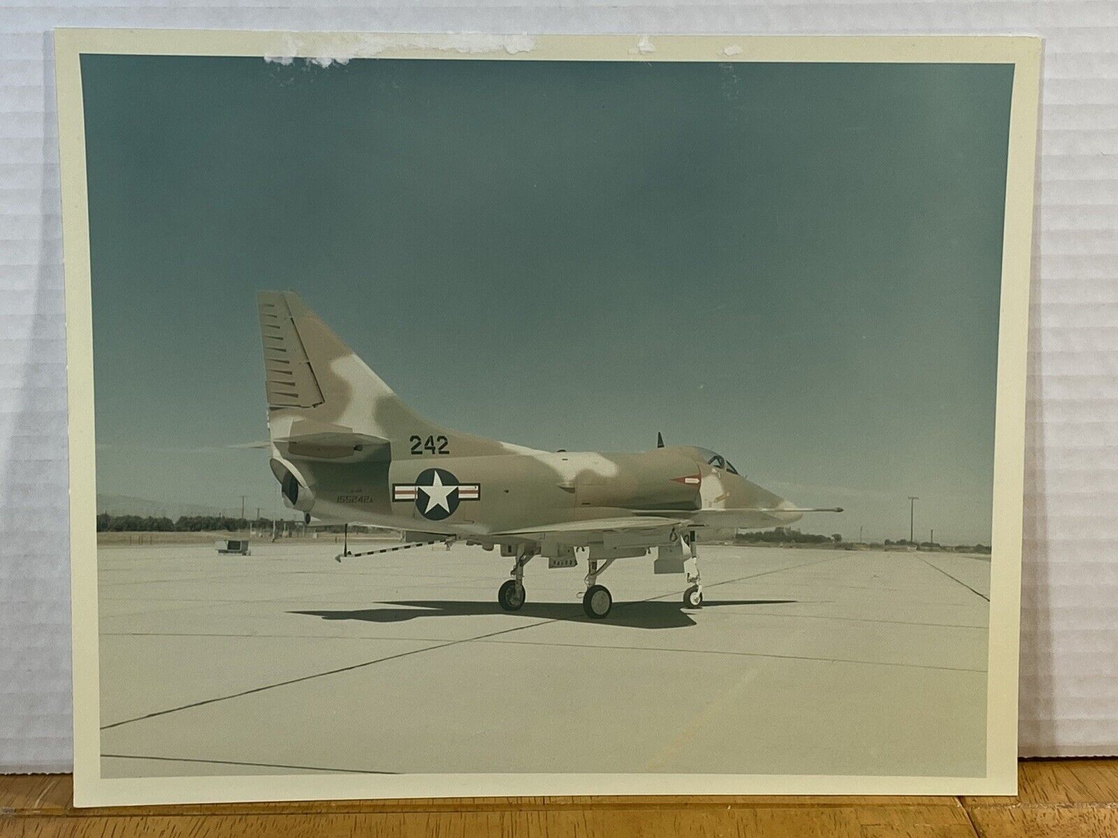 Douglas A-4E Camo Painted. VTG STAMP EKTACOLOR PRINT DOUGLAS AIRCRAFT COMPANY.