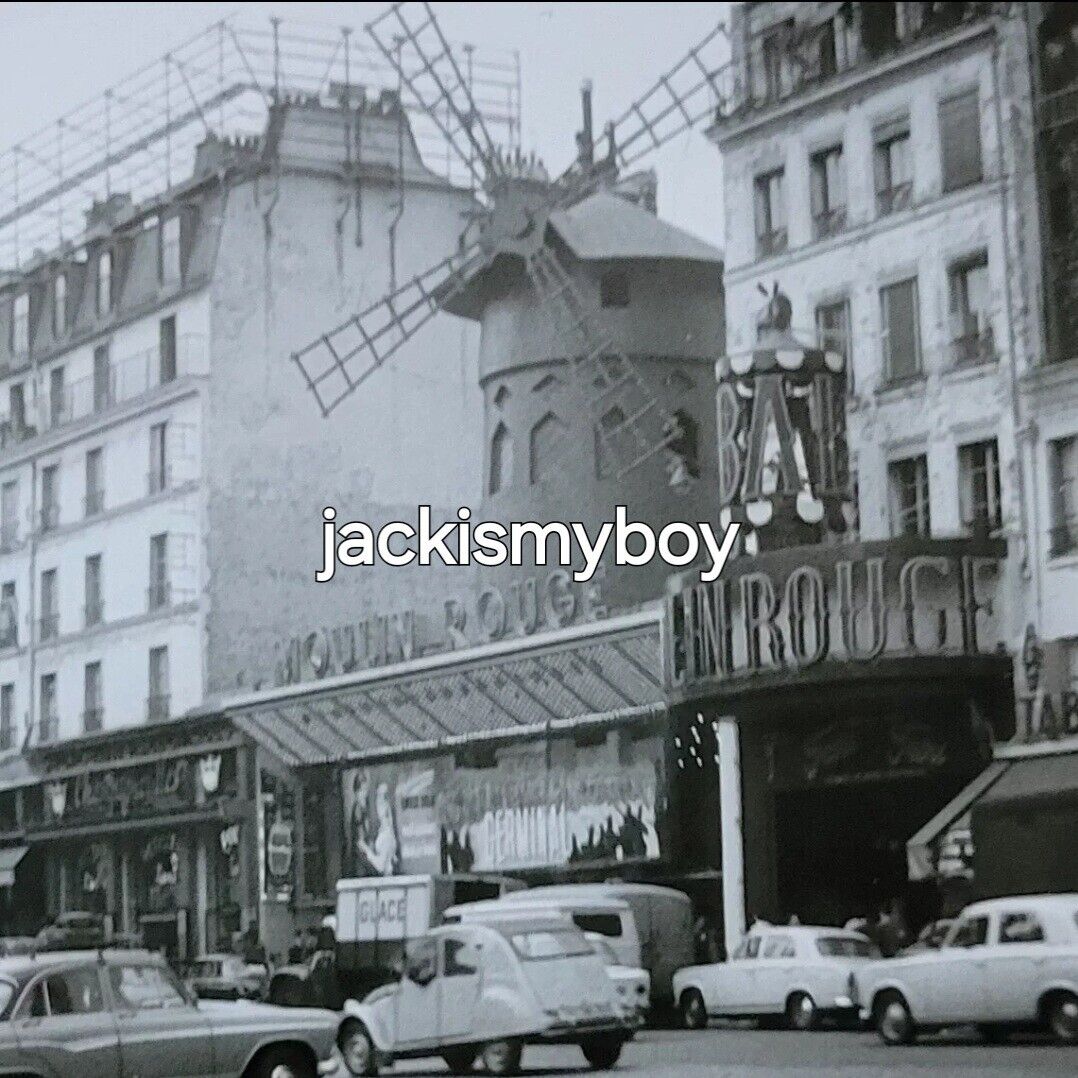 Vintage 1960s Photo MOULIN ROUGE Paris France Street Scene Buildings OOAK
