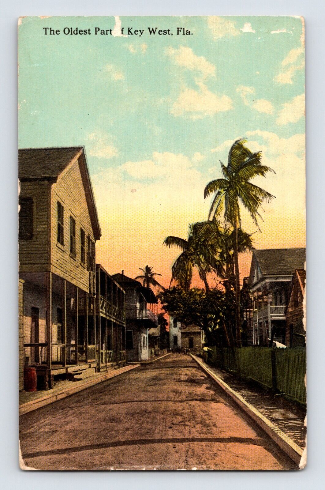 Postcard Florida Key West FL Oldest Street 1910s Unposted Divided Back