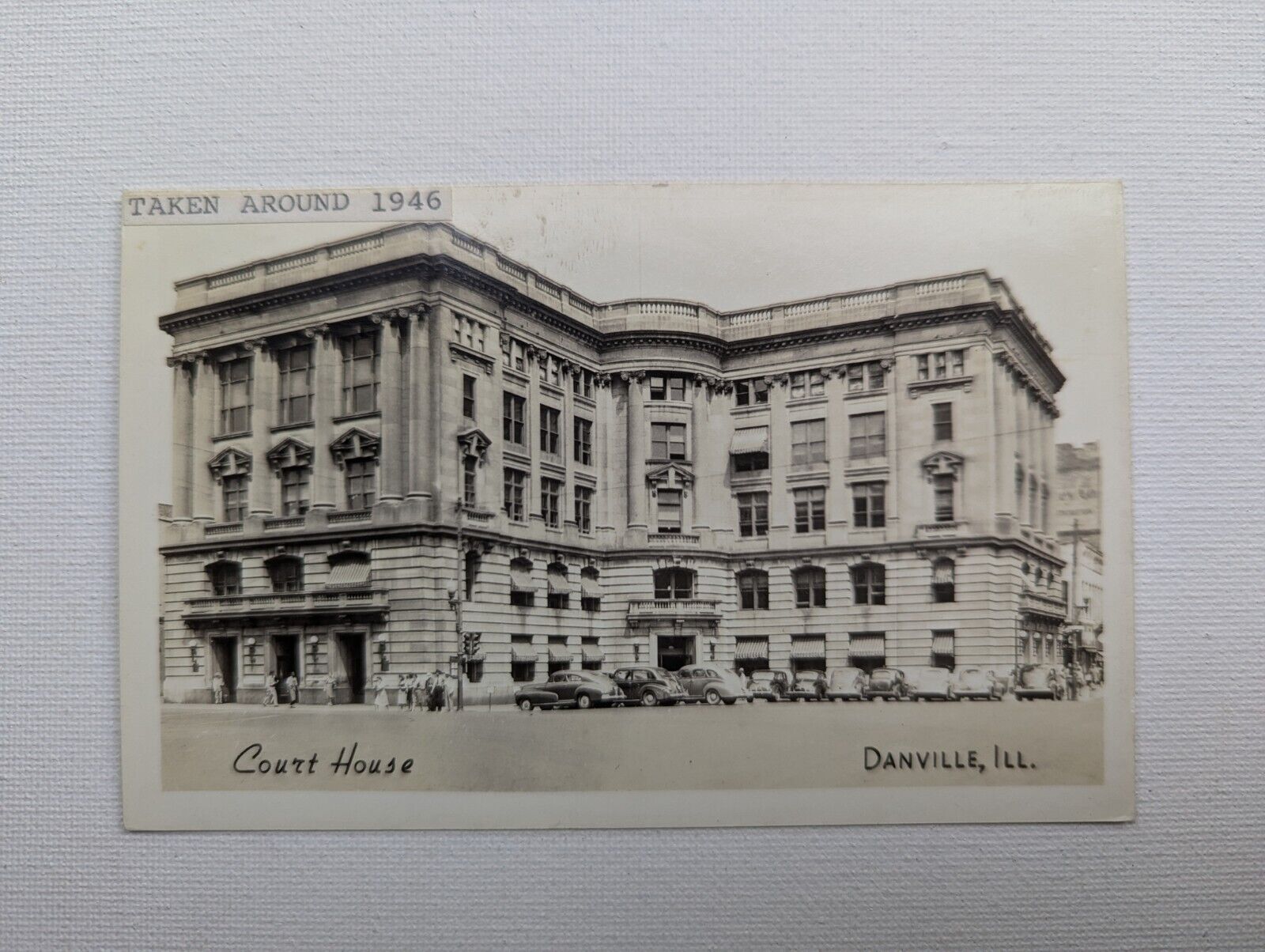 Danville, Illinois Real Photo Postcard Courthouse Unposted RPPC See Note 