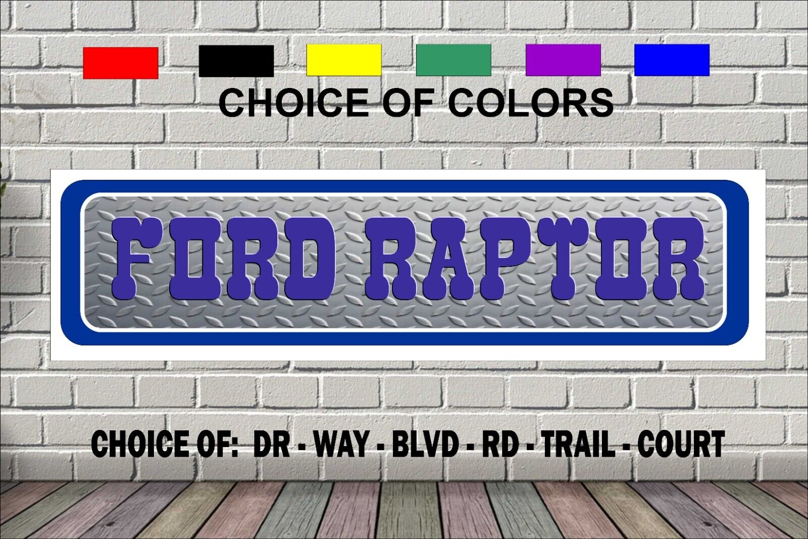 Ford Raptor Street Sign 4 x 18\