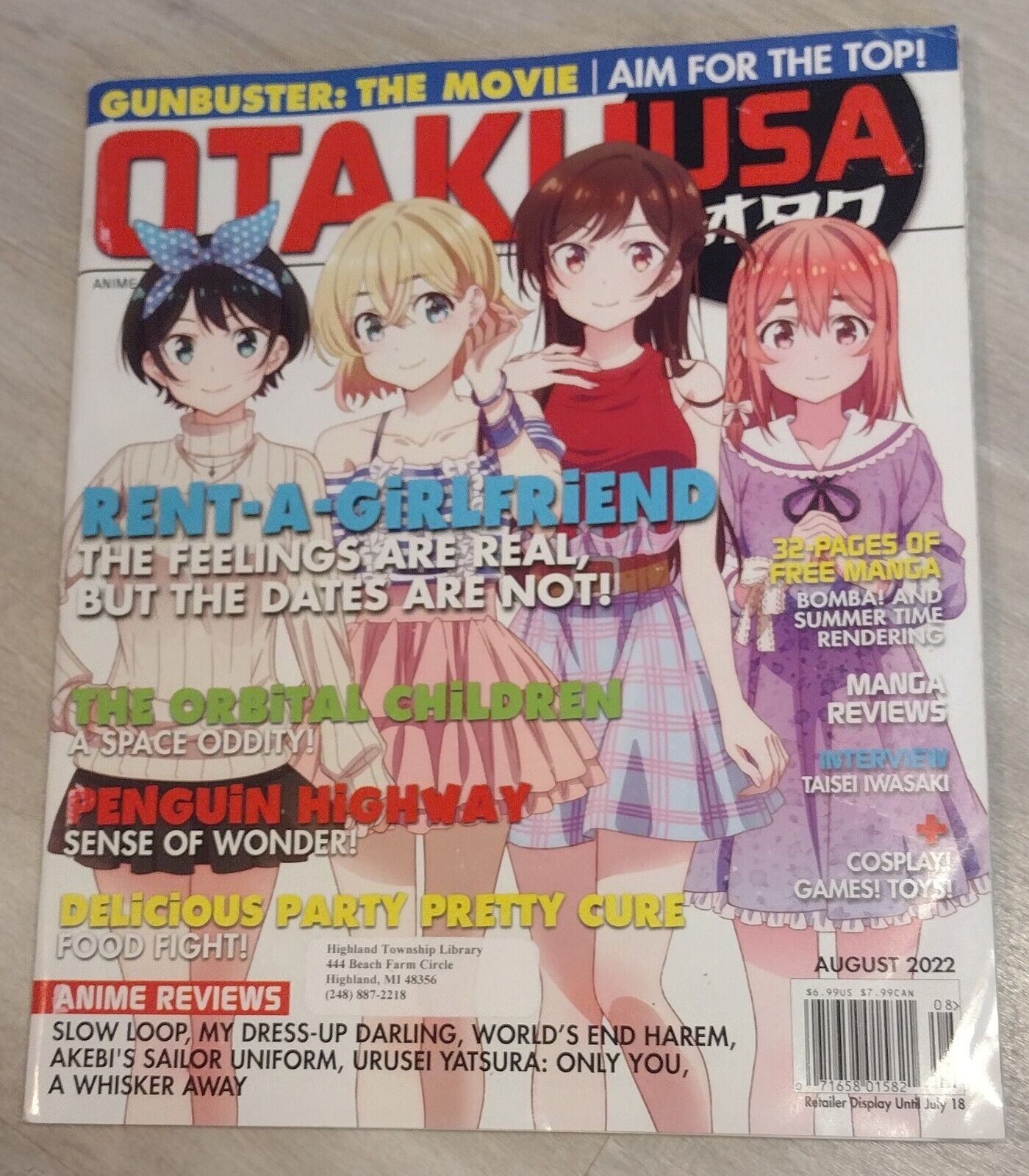 Otaki Usa Magazine August 2022 Rent-A-Girlfriend Manga - Anime Reviews 