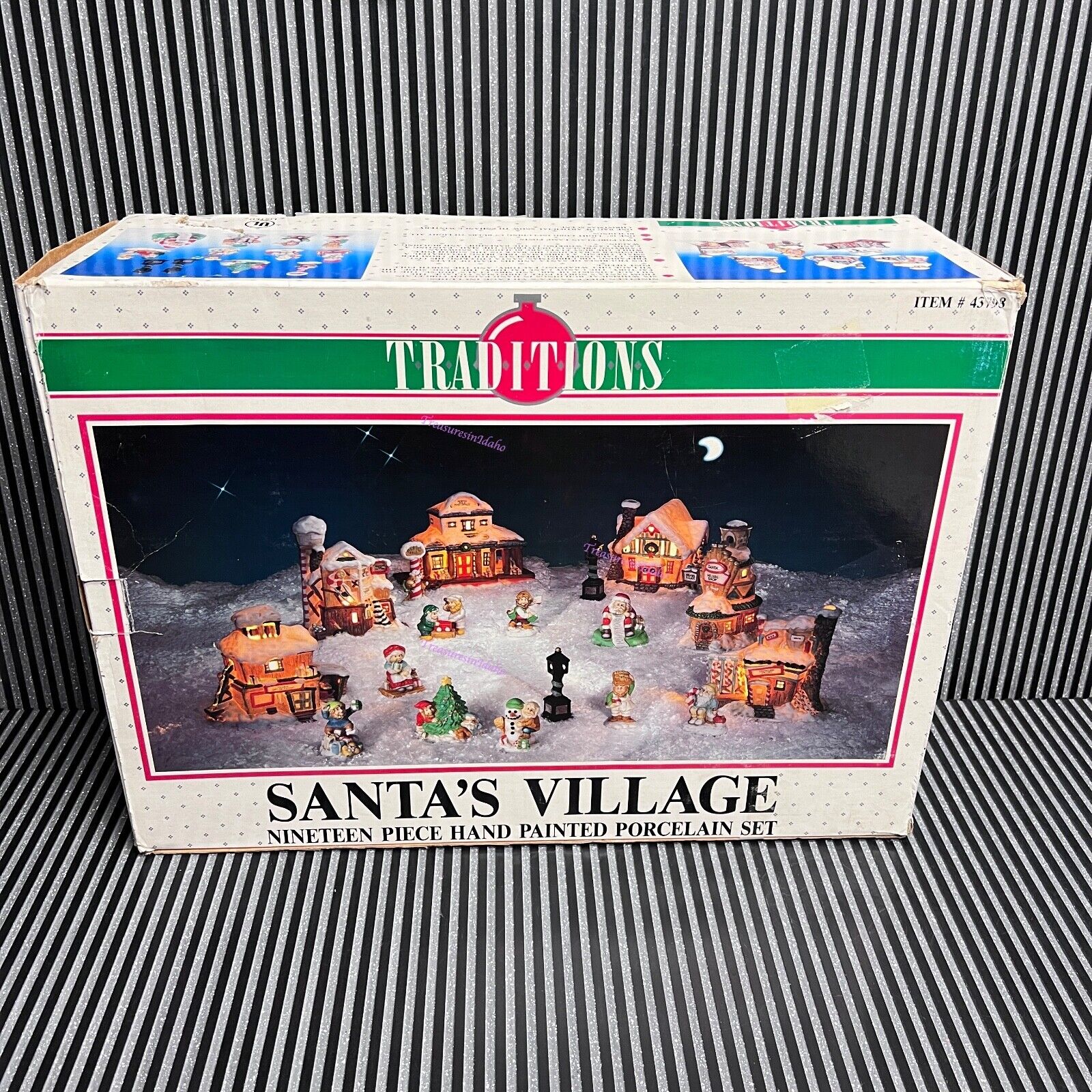 Vintage 1990's Traditions (Costco) Porcelain Christmas Village 18 Piece Set 1991