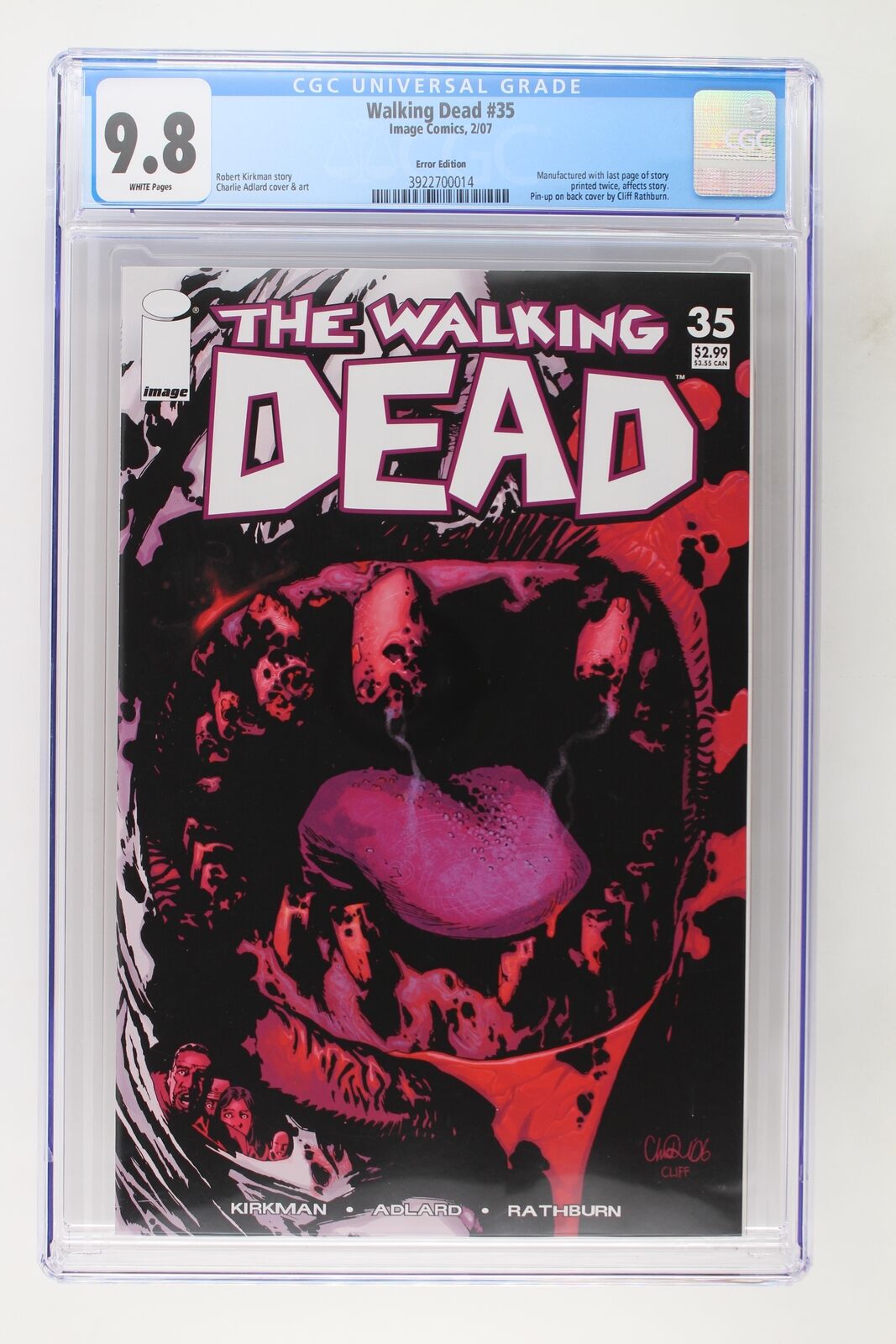 Walking Dead #35 - Image 2007 CGC 9.8 - Error Story Print