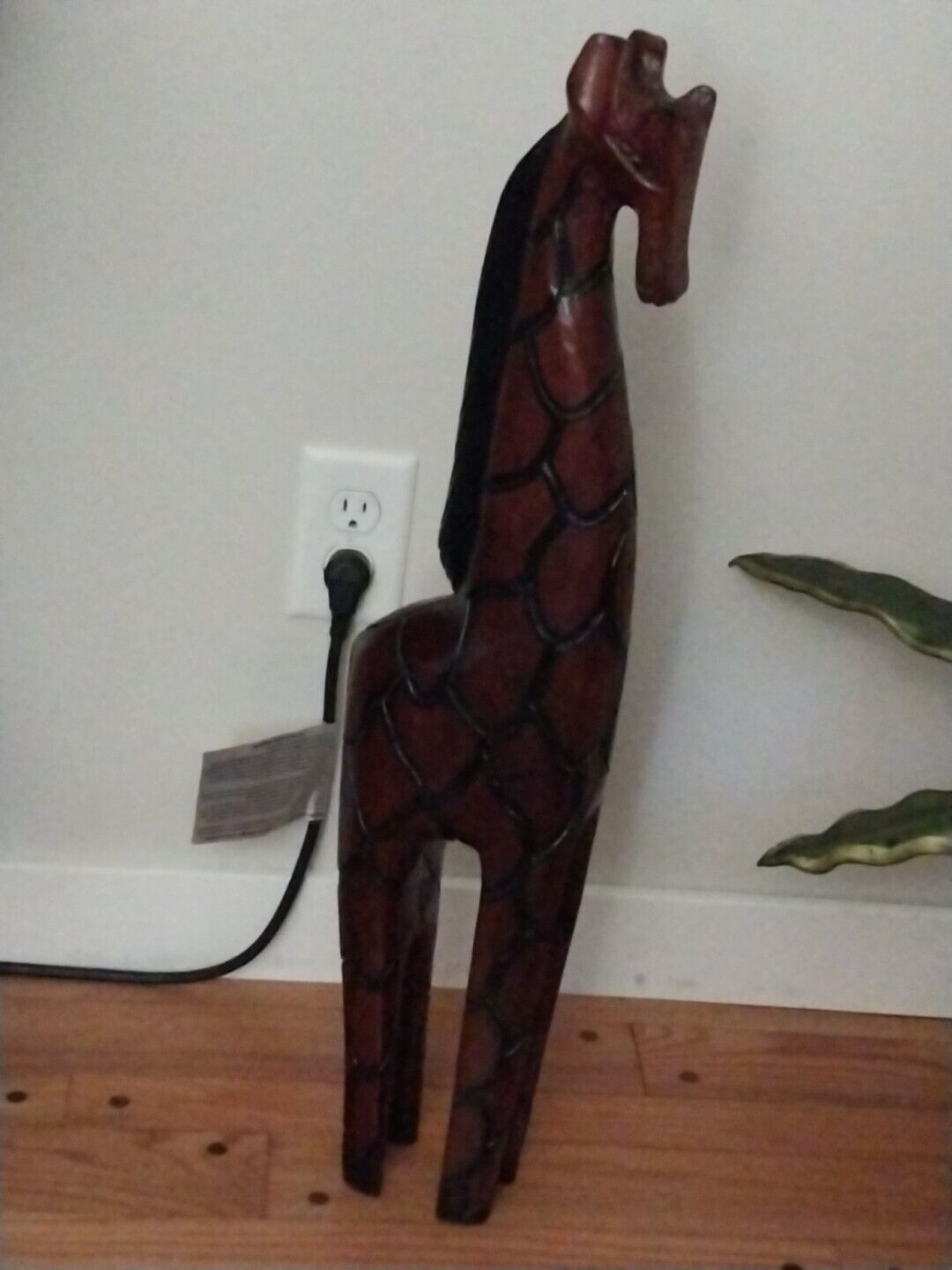 Hand Carved Wood Giraffe 27 1/2 \
