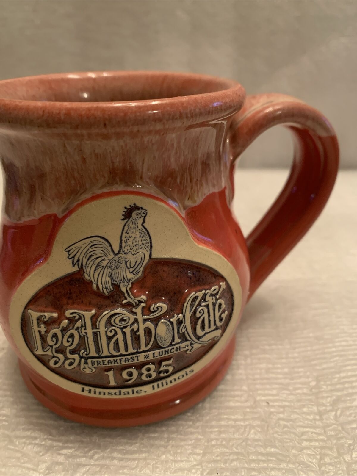 Deneen Pottery Egg Harbor Cafe 1985 Hinsdale Illinois Coffee Mug Drip Style