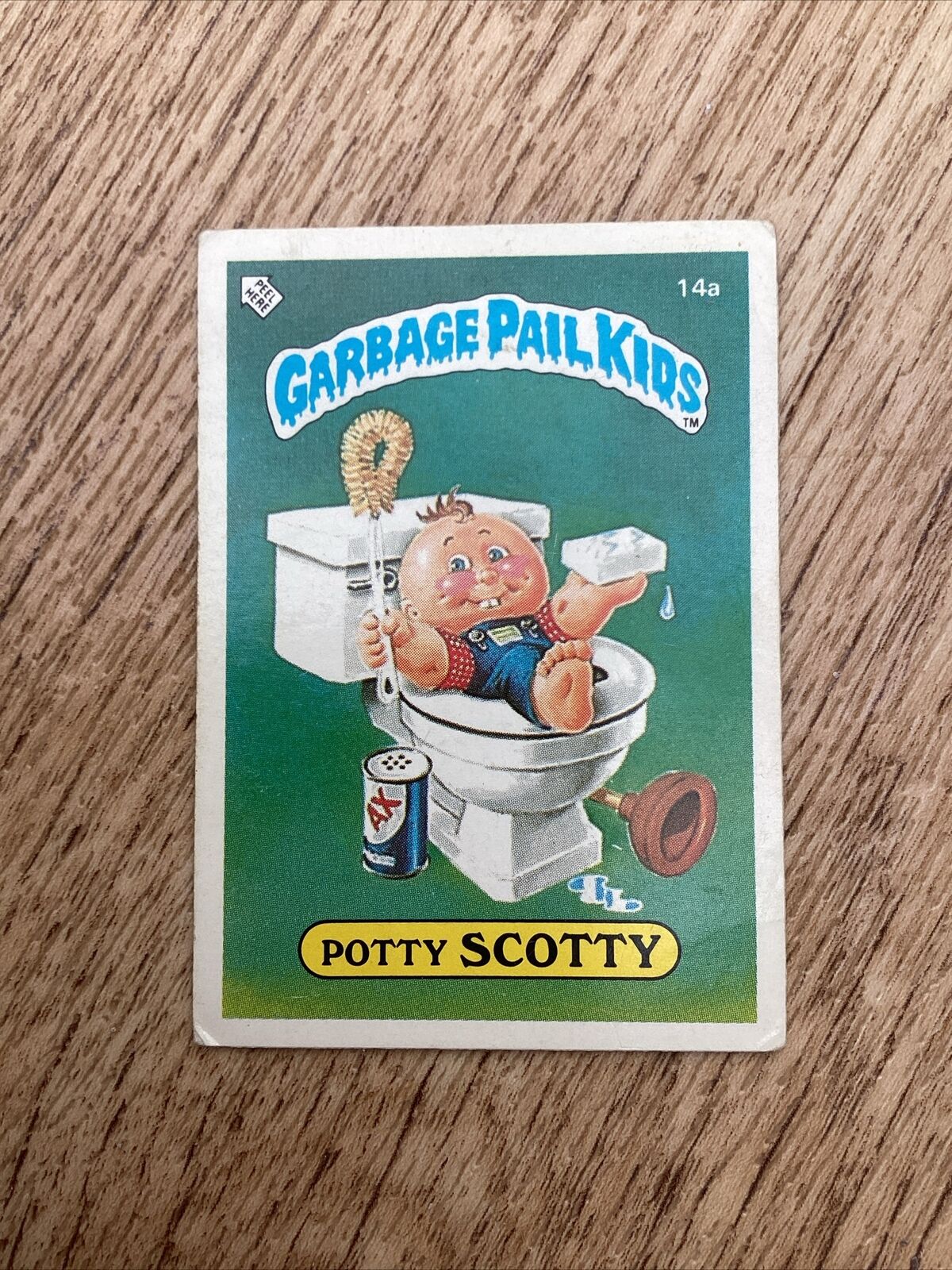 Garbage Pail Kids 14a Potty Scotty 1985 Topps Chewing Gum Inc UK Great Lover GPK