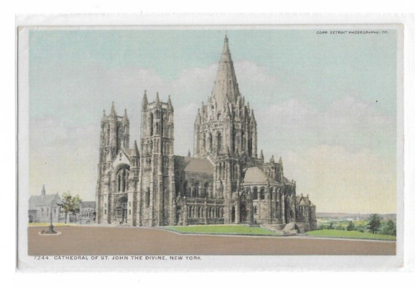 Antq New York City Postcard 7244 Cathedral of St. John the Divine New York