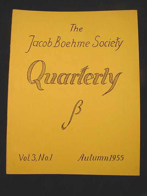Dr. Charles Muses,c. 1955 Autumn Vol 3,No 1,The Jacob Boehme Society Quarterly