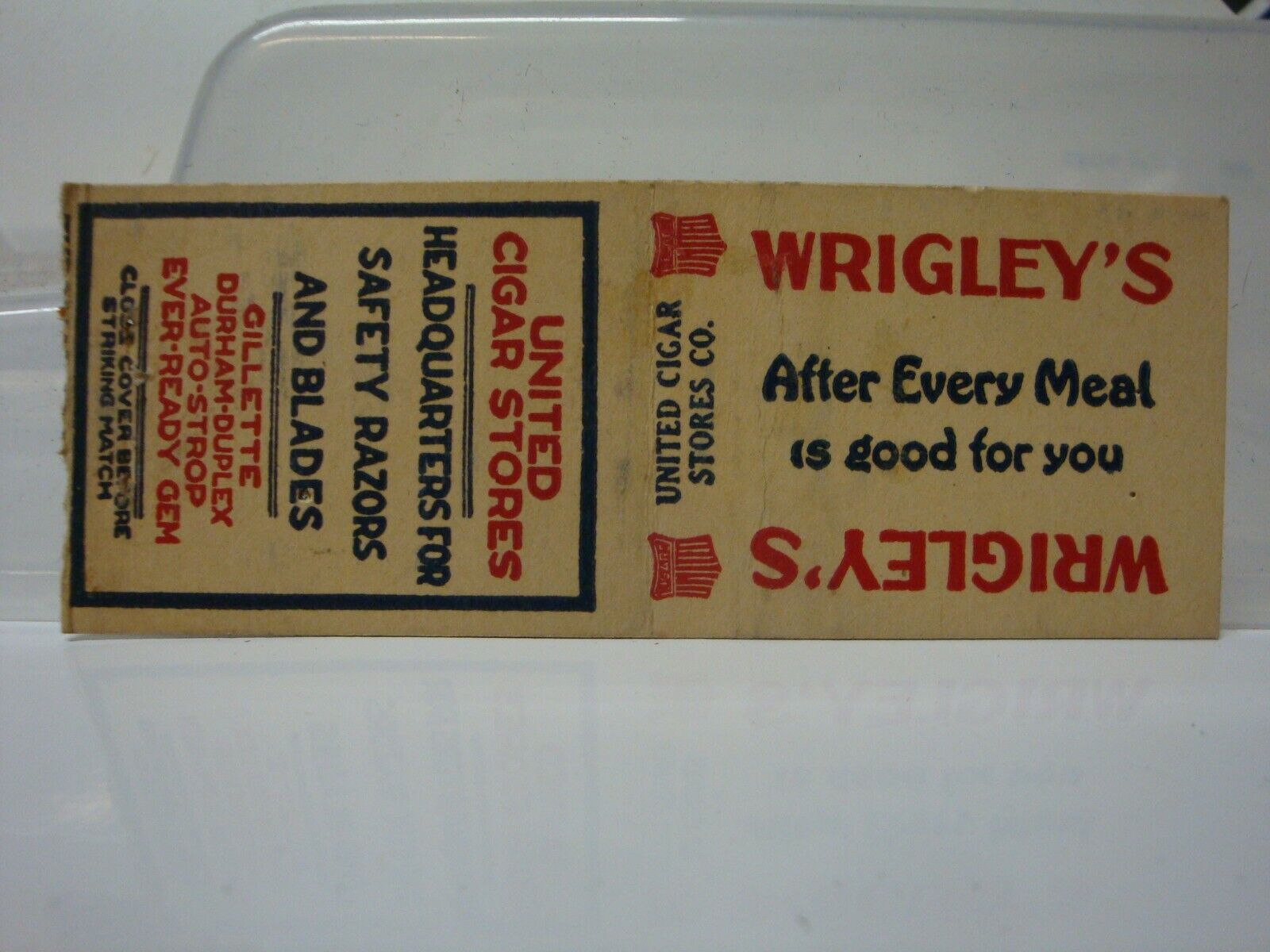 Wrigley\'s after every meal 1920s-30s made by  Diamond quality match