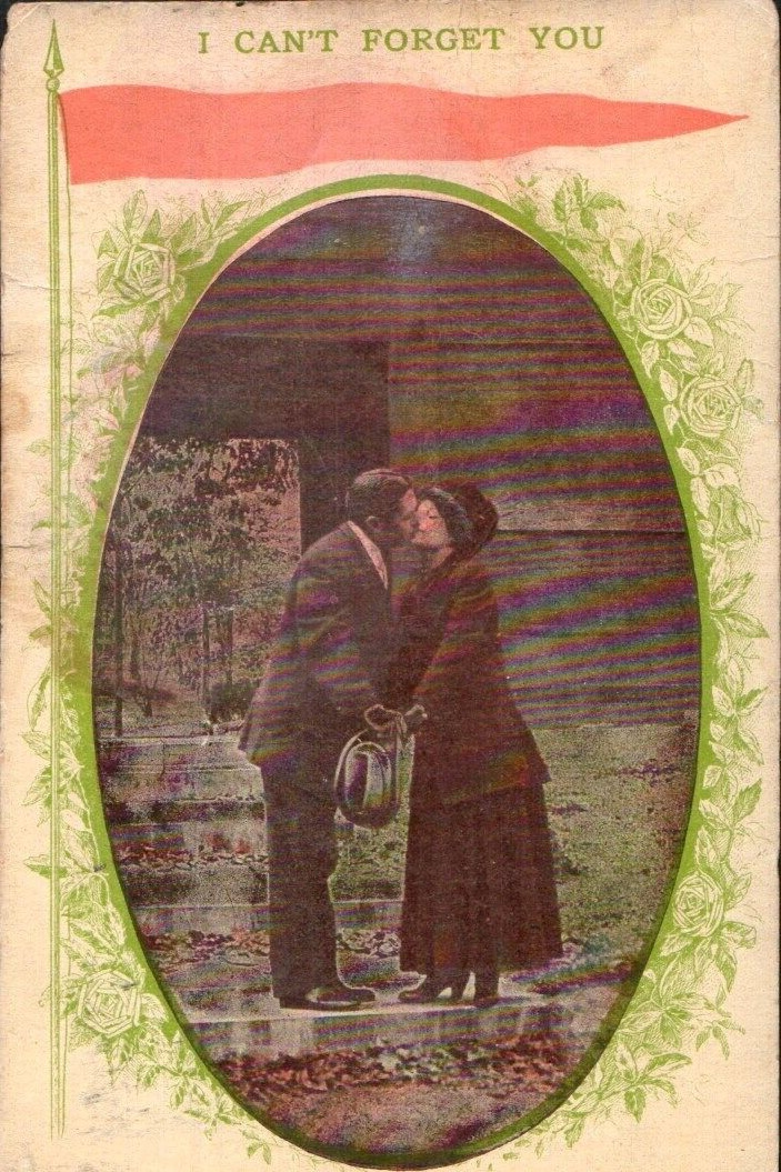 Postcard Romance Woman & Man Kissing I Cant Forget You Bamforth 1907-1915