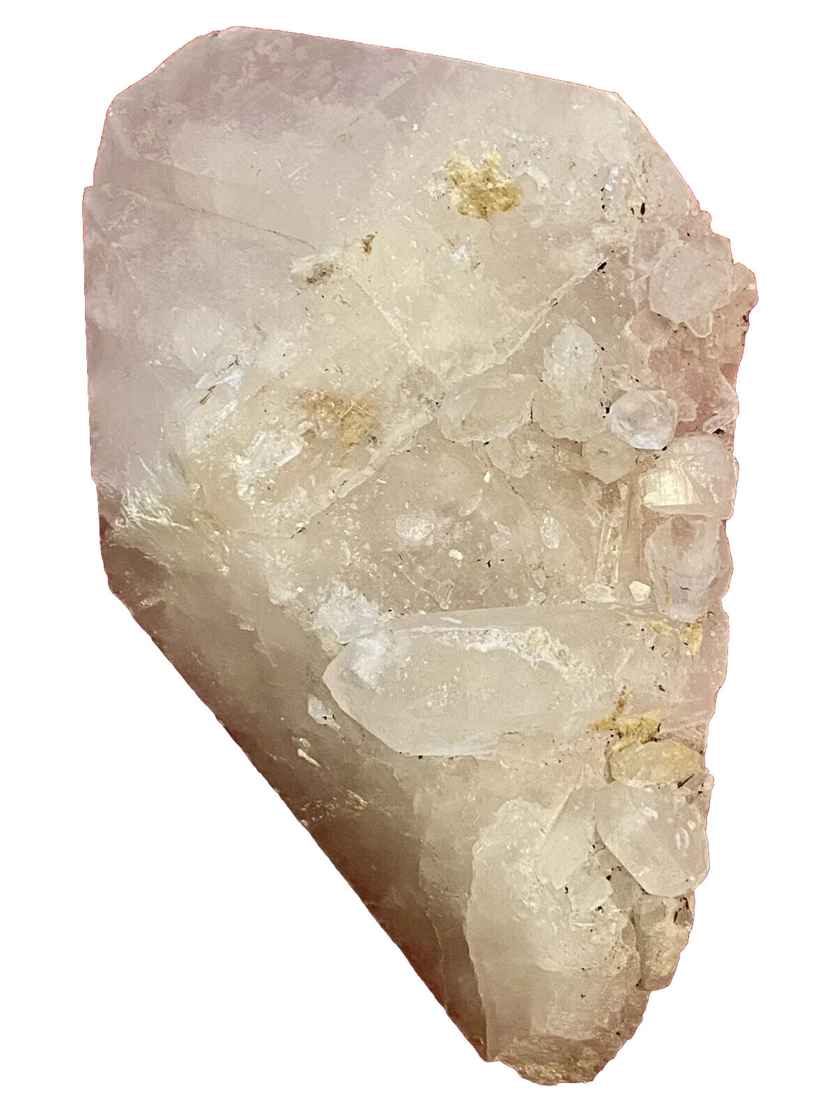 Massive Quartz Crystal Specimen W Large Points 11.14 Pounds Flat Base 10x8x7 In