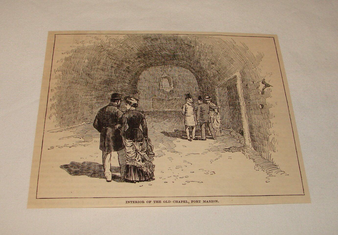 1885 magazine engraving ~ OLD CHAPEL, Fort Marion, Florida