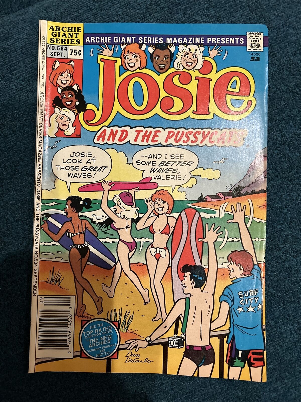 Josie and the Pussycats 584 Dan DeCarlo Bikini Cover Newsstand 1988