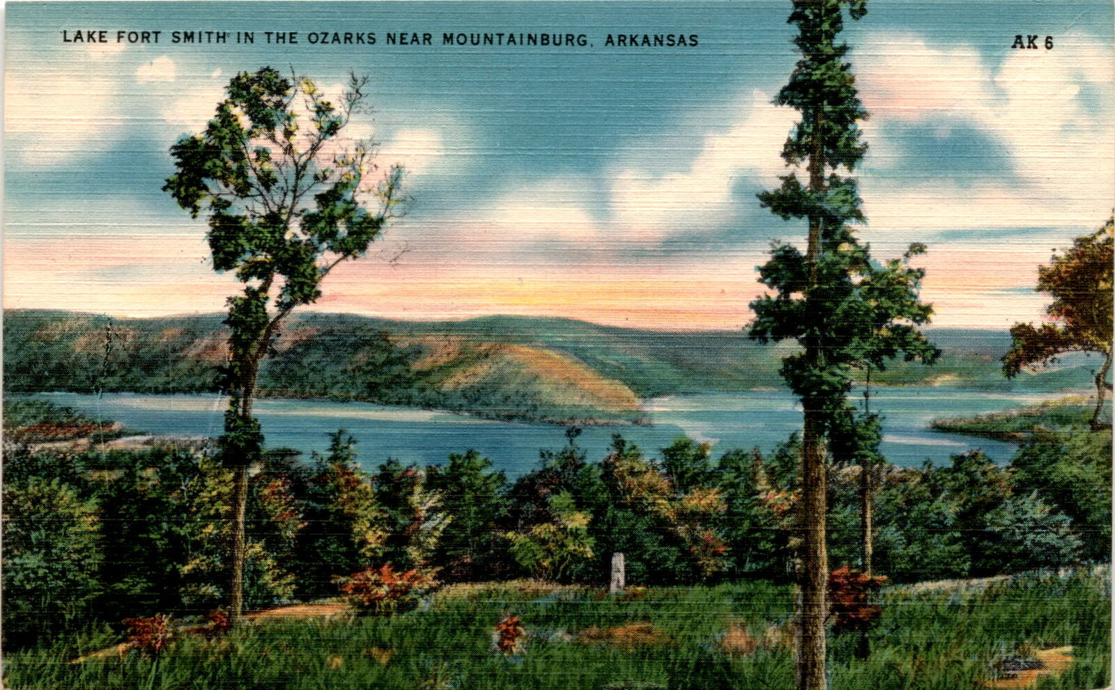 Lake Fort Smith, Ozarks, Mountainburg, Arkansas, Boston Mountains, Postcard