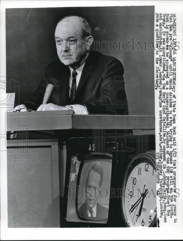 1966 Press Photo SECR OF STATE DEAN RUSK