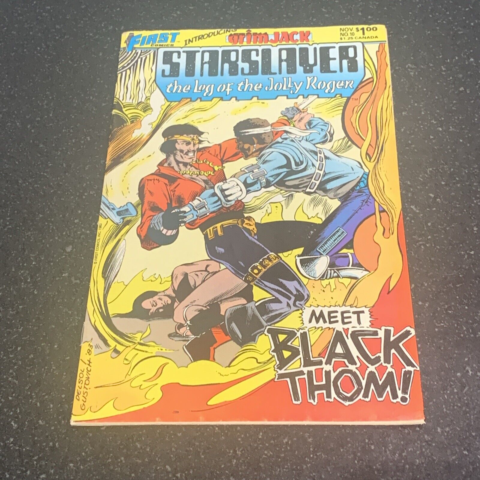 Starslayer # 10 First Comics - 1985- 1st Appearance Of Grim Jack, Nice