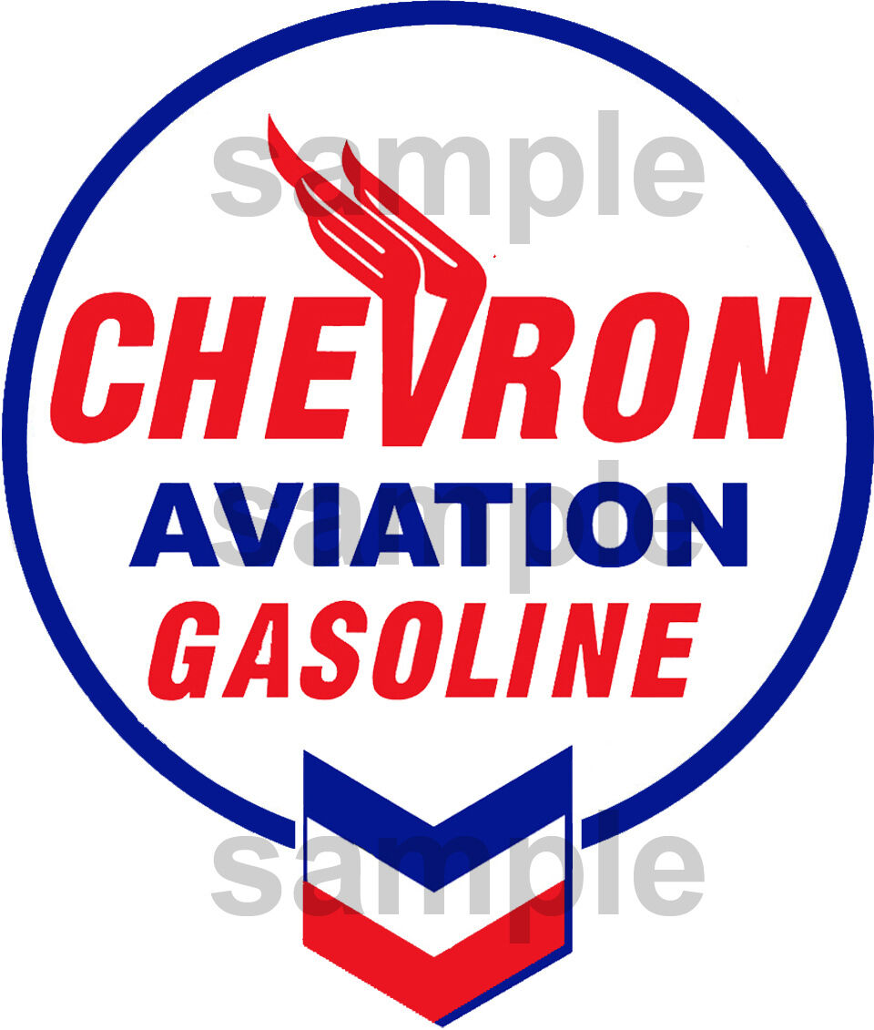 2 INCH CHEVRON AVIATION PUMP GAS STATION DECAL STICKER SEVERAL SIZES AVAILABLE