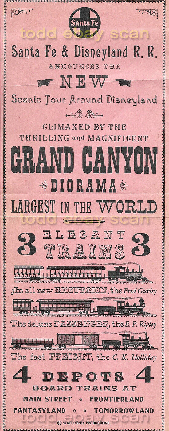 1958 Disneyland RR & Santa Fe Railroad Grand Canyon Diorama Opening Rare