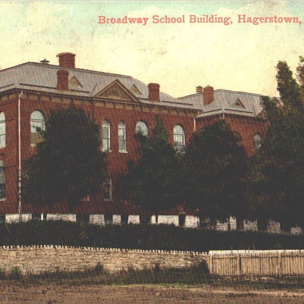 Broadway School Building Hagerstown Maryland MD 1907 Postcard R.M. Hays Bros.