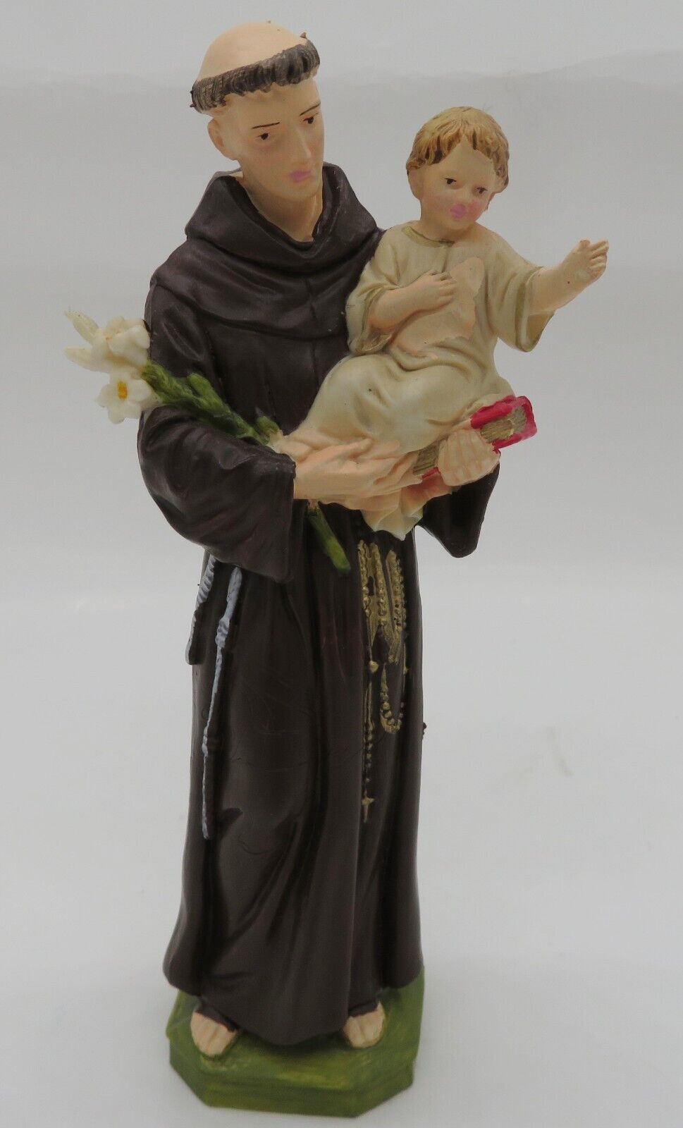 Vintage St. Anthony w/ Child Figurine Hand Painted in Italy by Pasquini