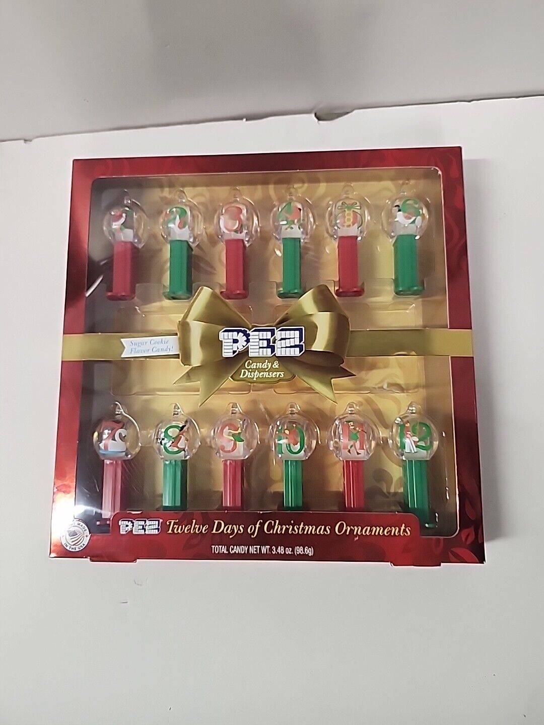 NEW Sealed PEZ 12 Days of Christmas Ornament Set Mini Dispensers Set