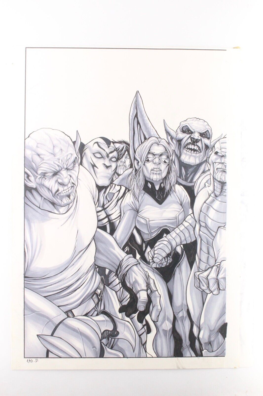 Avengers: The Initiative #14 Original Art Stefano Caselli Double Splash Page #21