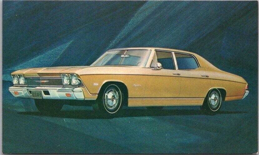 1968 CHEVY CHEVELLE MALIBU Automobile Advertising Postcard Chevrolet Muscle Car