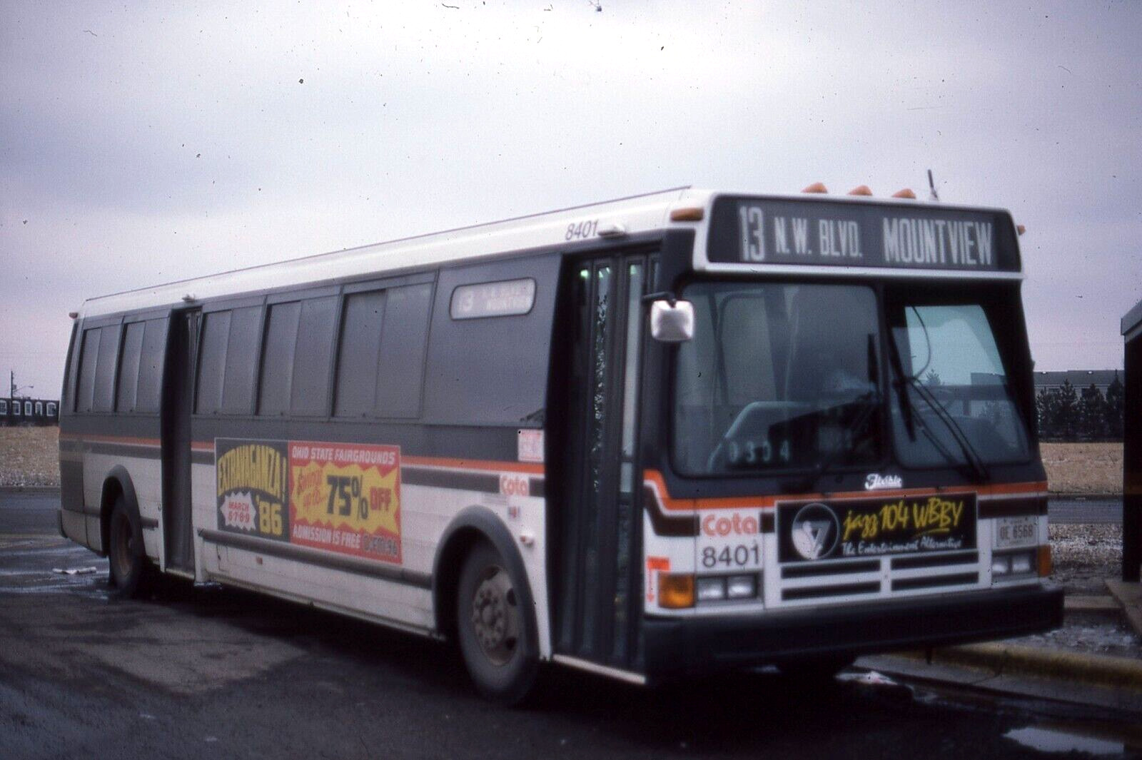 Original Bus Slide Central Ohio Transit #8401 Metro  Columbus Ohio 03/1986 #23