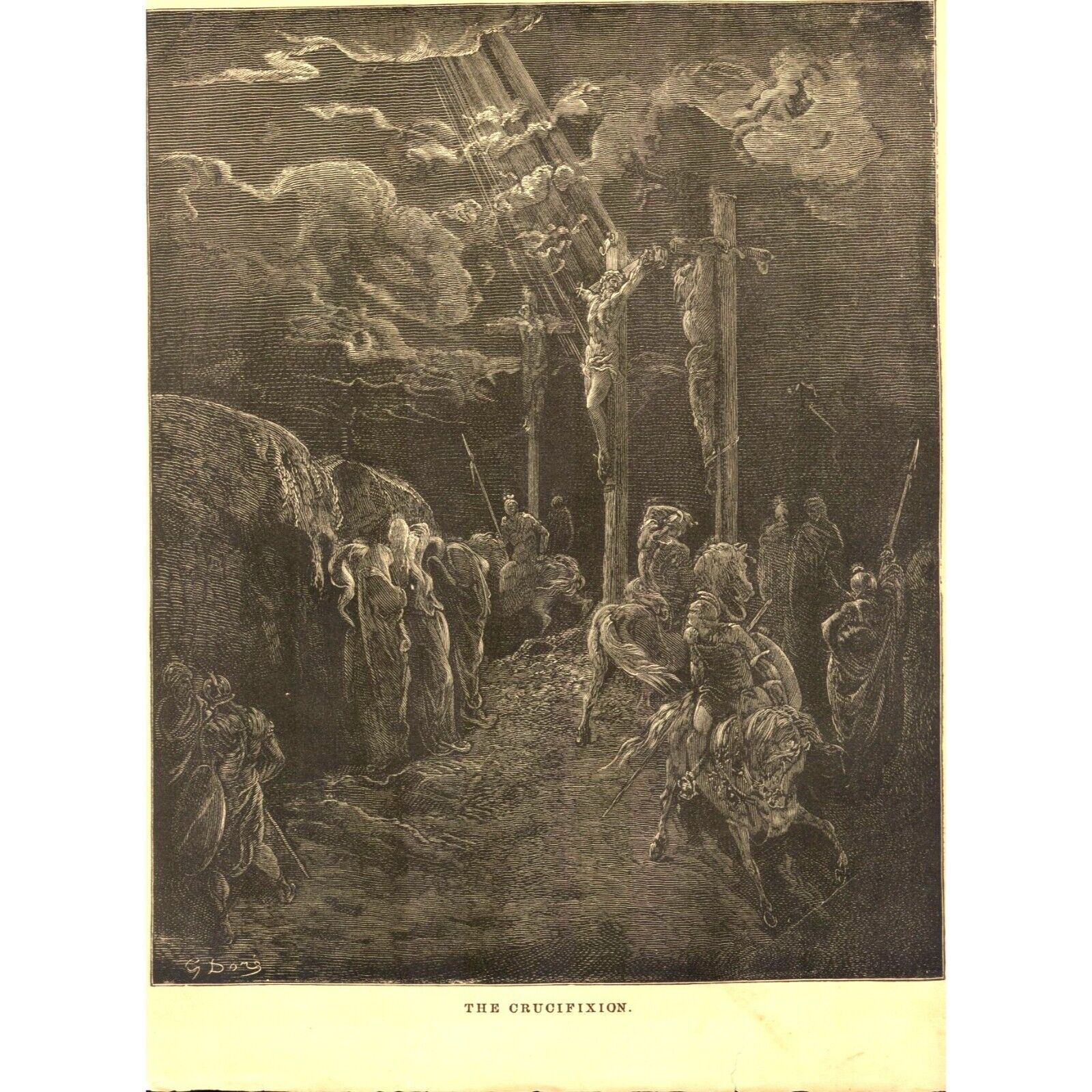 The Crucifixion - Antique Gustave Dore Illustration Frameable 8 x10 Portrait