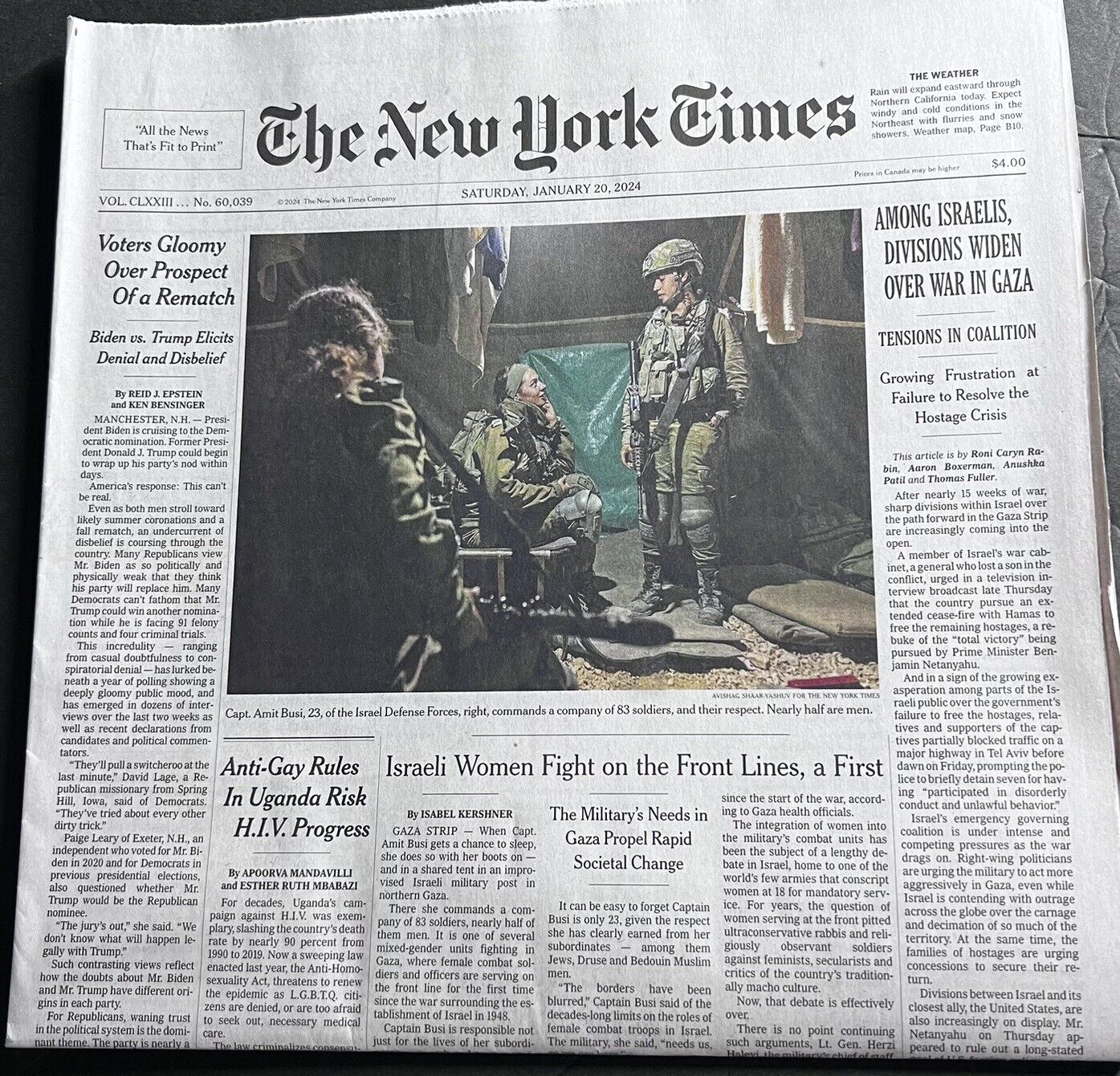 The New York Times Newspaper January 20 2024 Baldwin Charged Again (Page-A19)