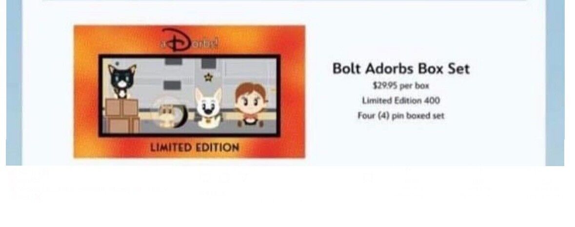 WDI MOG Walt Disney Bolt Adorbs Box Set Le 400 PRESALE