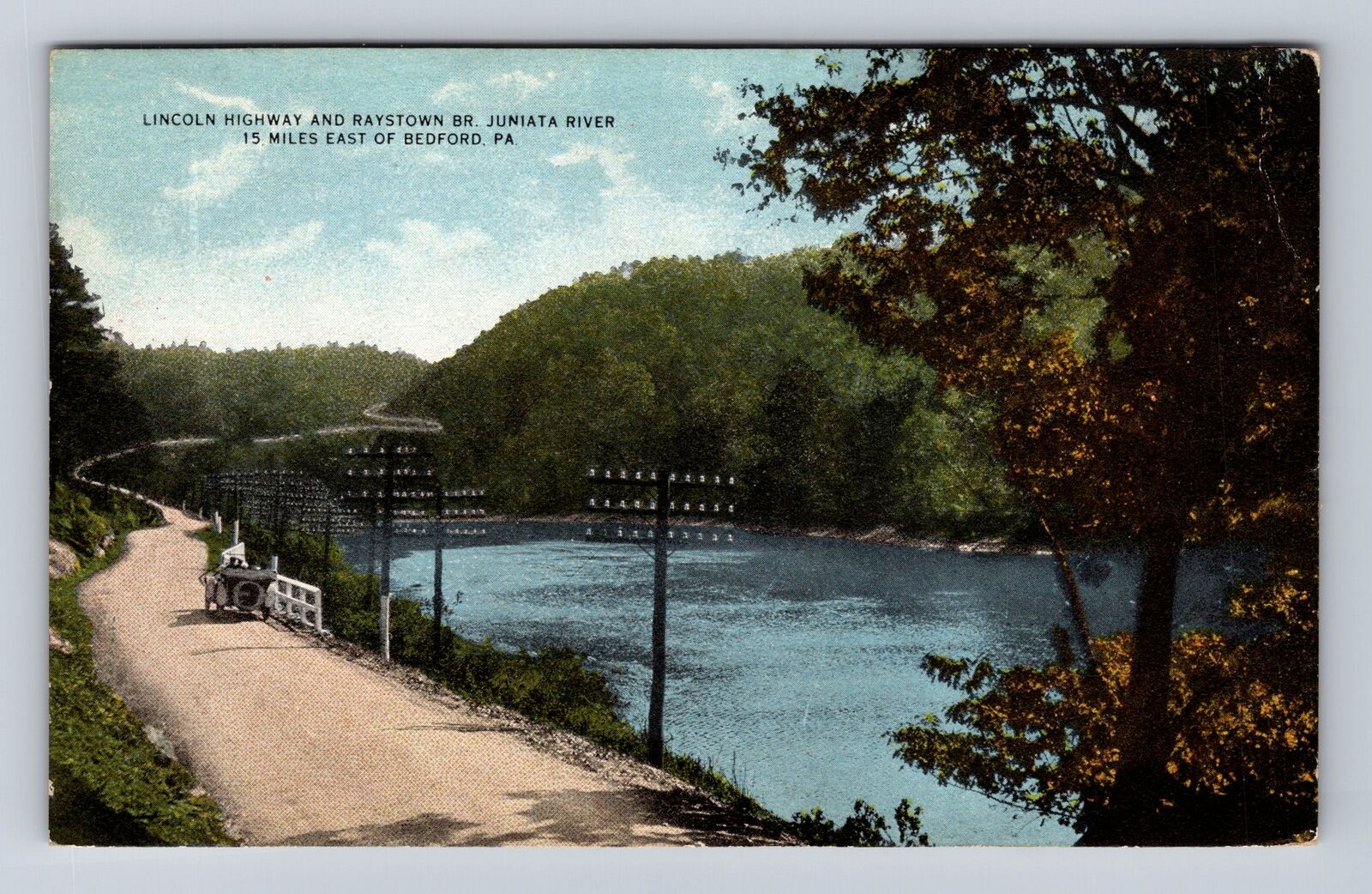 Bedford PA-Pennsylvania, Lincoln Highway And Raystown, Vintage c1910 Postcard