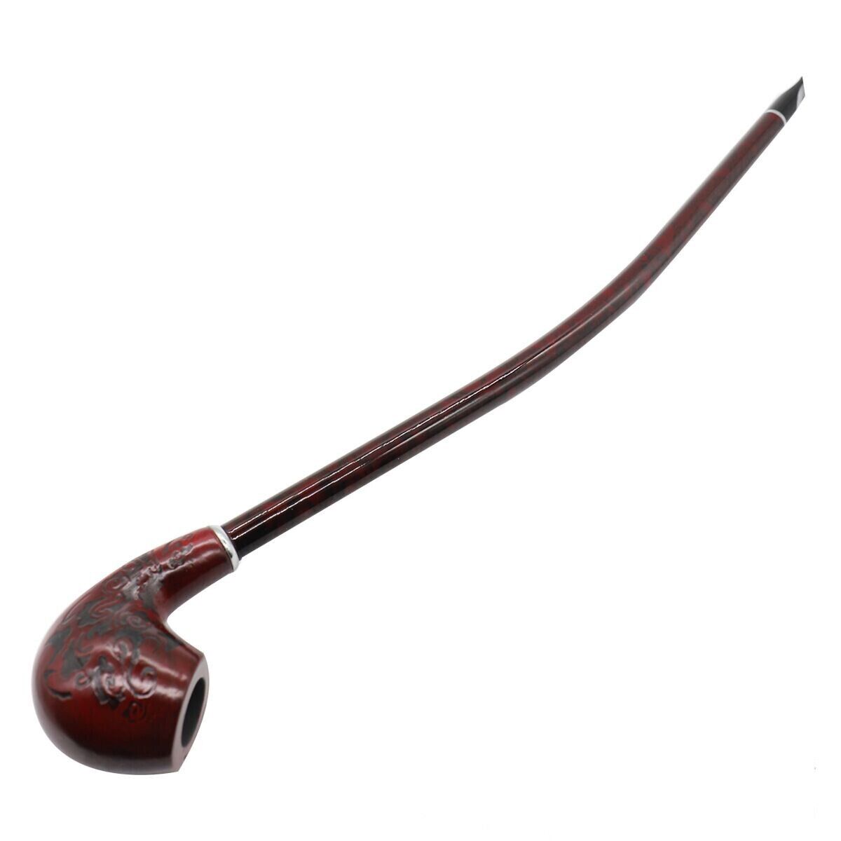 1pcs Long Red Wood Pipe 41cm Lengthened Wooden Filtered Tobacco Pipe Accessories