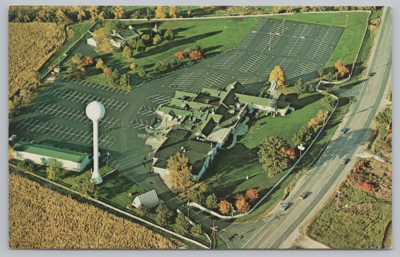 State View~White Fence Chicken Farm Aerial Photo~~Romeoville IL~Vintage Postcard
