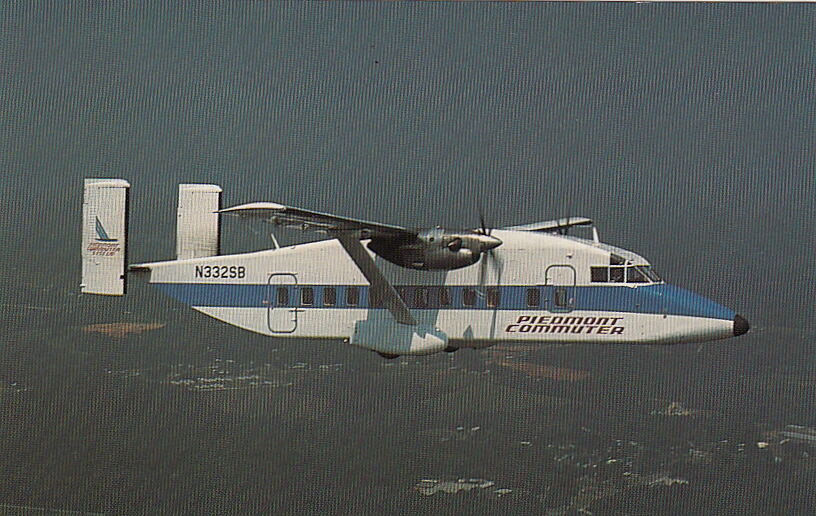  Postcard Airplane Piedmont Commuter Sunbird Airlines 