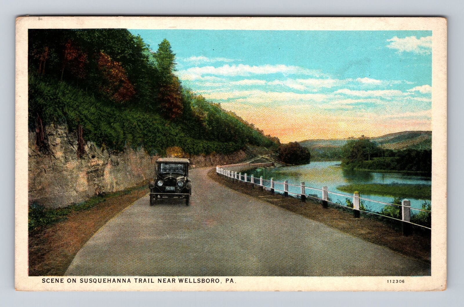Wellsboro PA-Pennsylvania, Scene On Susquehanna Trail, Antique Vintage Postcard