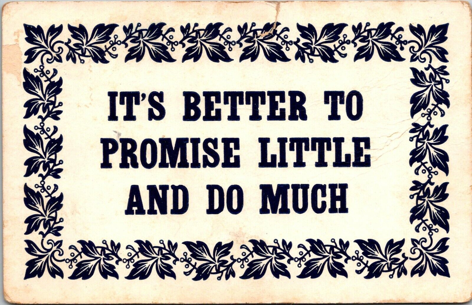 It\'s Best To Promise Little And Do Much Posted 1913 Antique Vintage Postcard