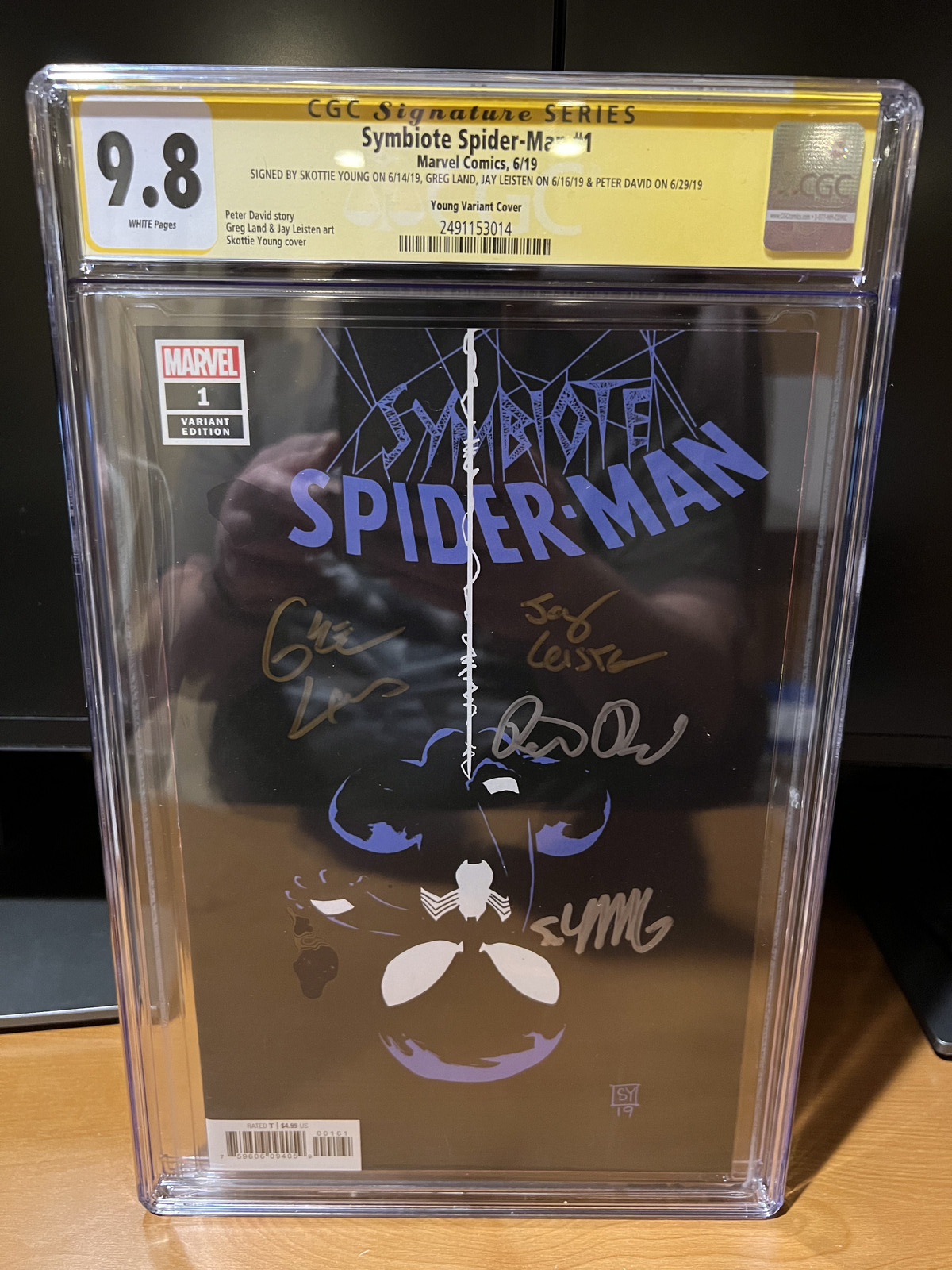 Symbiote Spider-Man #1 CGC 9.8 Young Variant Signed Young Land Leisten David