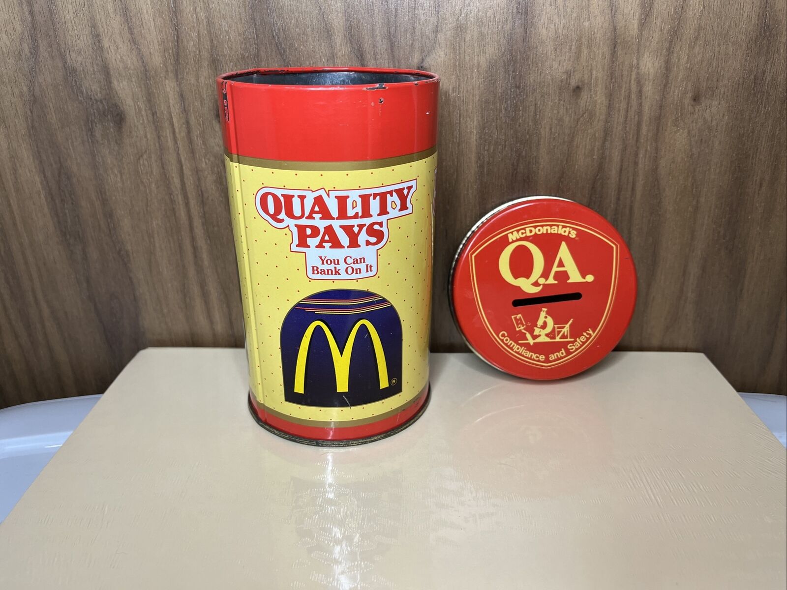 RARE McDonald’s Quality Assurance Bank Cookie Tin 1990 Las Vegas Convention