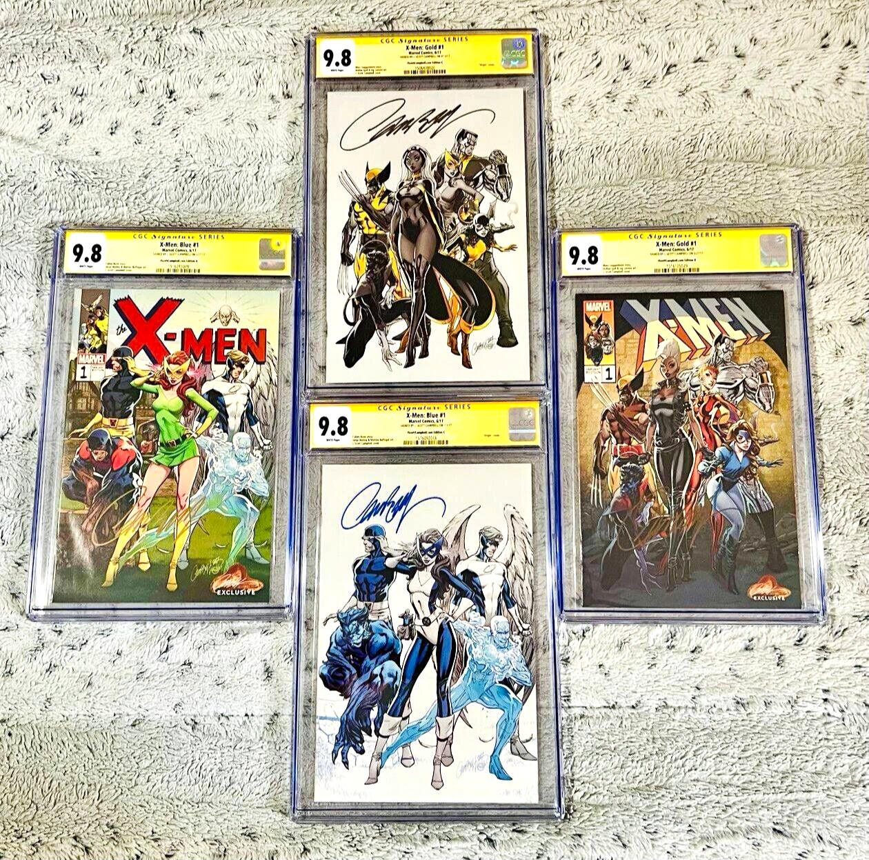 X-Men: Blue #1 & X-Men: Gold #1 SIGNED J. Scott Campbell CGC SS 9.8