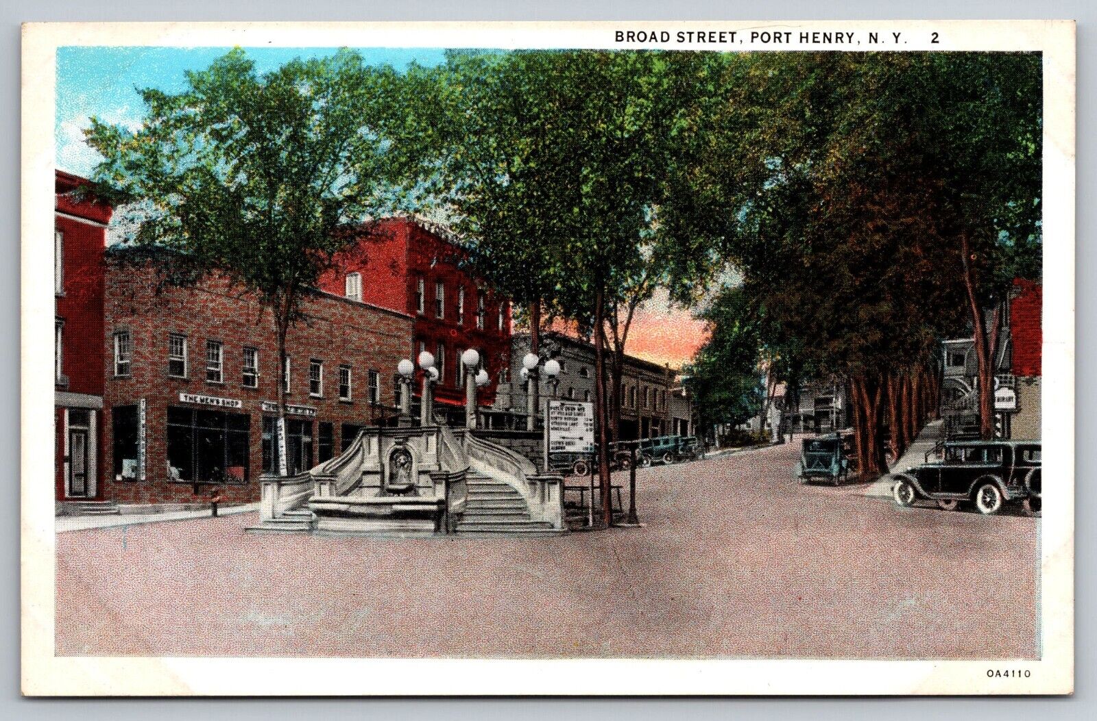 Broad Street. Port Henry, New York Postcard