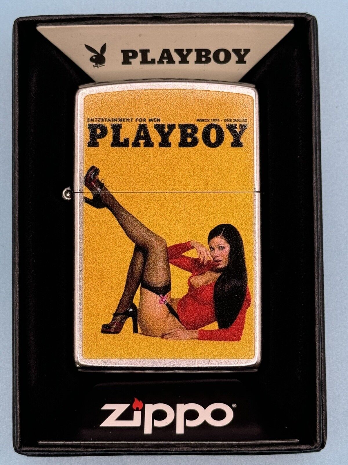 Vintage March 1974 Playboy Magazine Cover Zippo Lighter NEW Rare Pinup