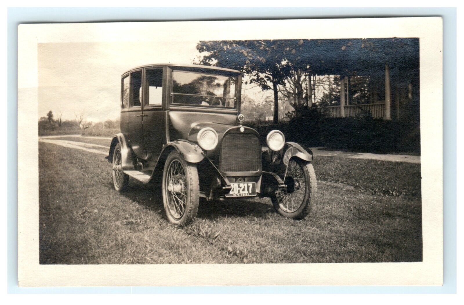 1921 Early Automobile New York NY Snap Shot Dirt Road Residence